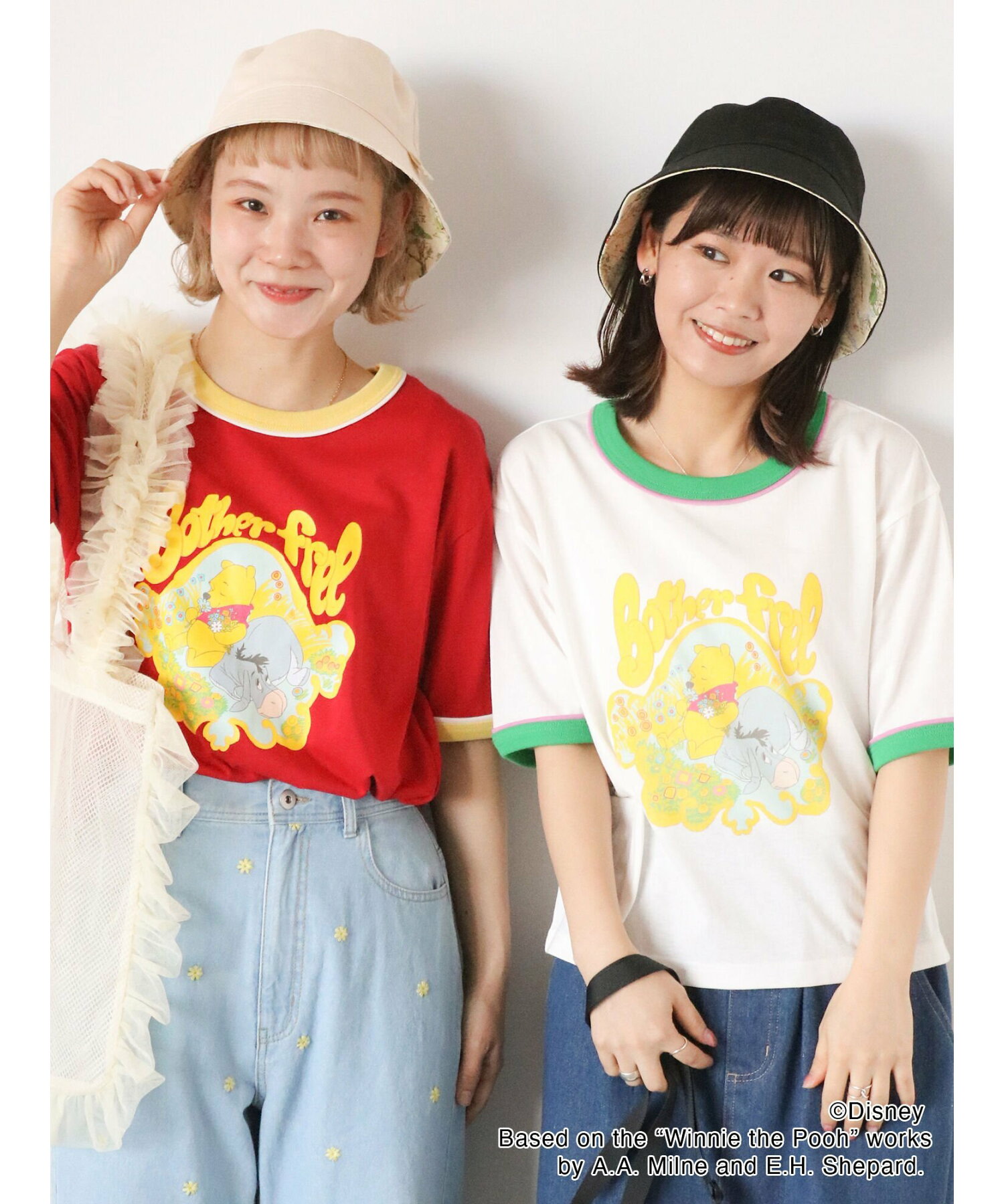 【Disney】くまのプーさん/リンガーTシャツ